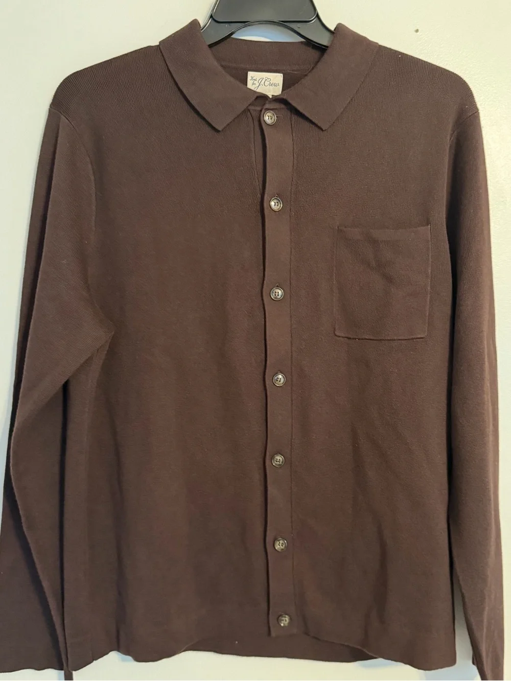 J.Crew Brown Cotton Knit Button Cardigan Sweater Men’s Medium Quiet Luxury